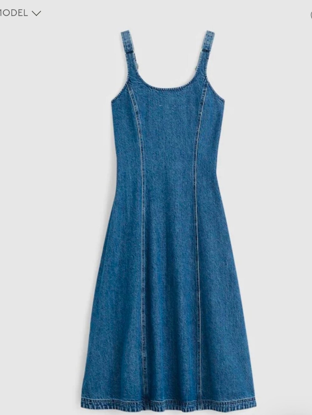 Madewell Denim Scoopneck Midi Dress - Picture 4 of 8